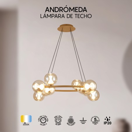 Lámpara de techo LED Andrómeda (10x5W)