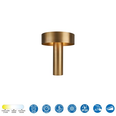 Lámpara de mesa LED Dorica CCT Dim (20W)