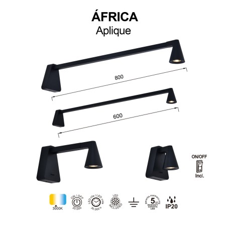 Aplique de pared LED Africa (5W)