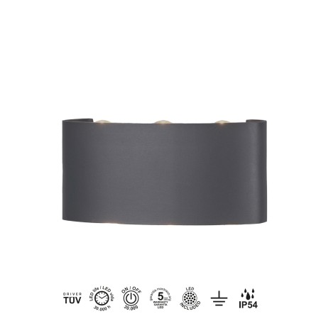 Aplique de exterior LED Arcs (6W)