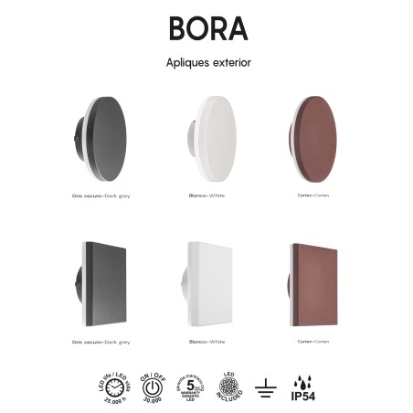 Aplique de exterior LED Bora II (9.6W)
