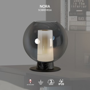Lámpara de sobremesa Nora Mármol Negro