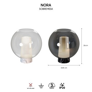 Lámpara de sobremesa Nora Mármol Blanco
