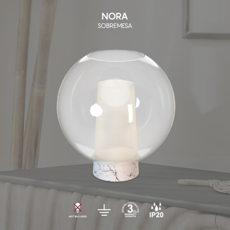 Lámpara de sobremesa Nora Mármol Blanco