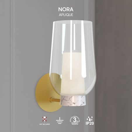 Aplique de pared Nora Mármol Blanco