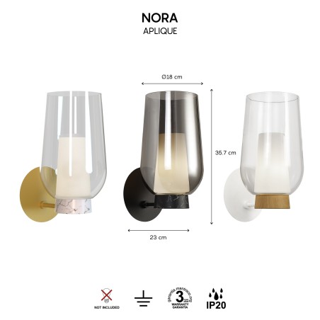 Aplique de pared Nora Mármol Blanco