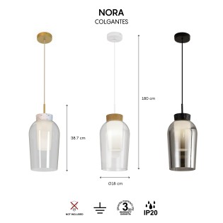 Lámpara de techo Nora Mármol Negro