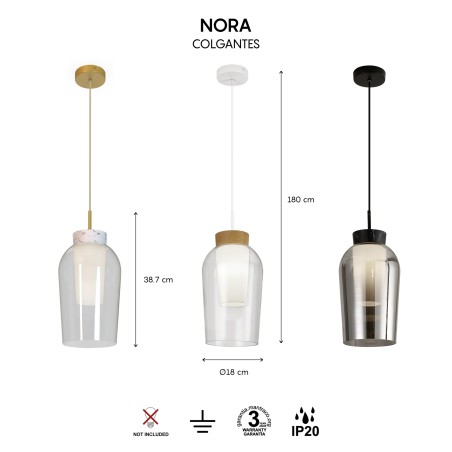 Lámpara de techo Nora Mármol Negro