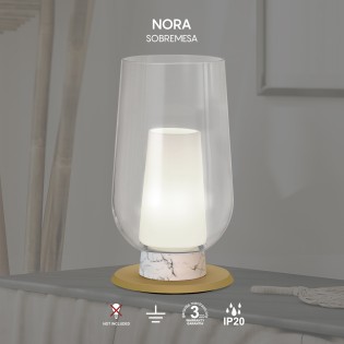 Lámpara de mesa Nora Mármol Blanco