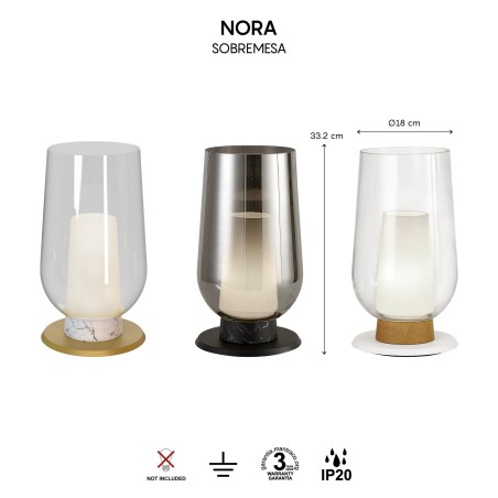 Lámpara de mesa Nora Mármol Blanco