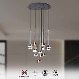 Lámpara colgante Tonic II (14 luces)