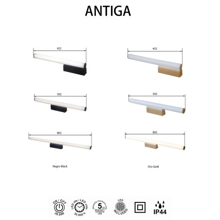 Aplique de pared para baños LED Antiga (12W)
