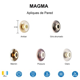 Aplique de pared LED Magma (5W)