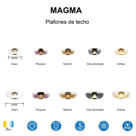 Plafón de techo LED Magma (13W)
