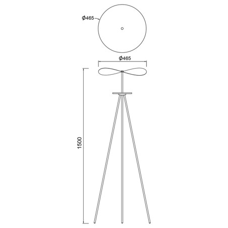 Lámpara de pie trípode LED Abisal CCT Dim (18W)
