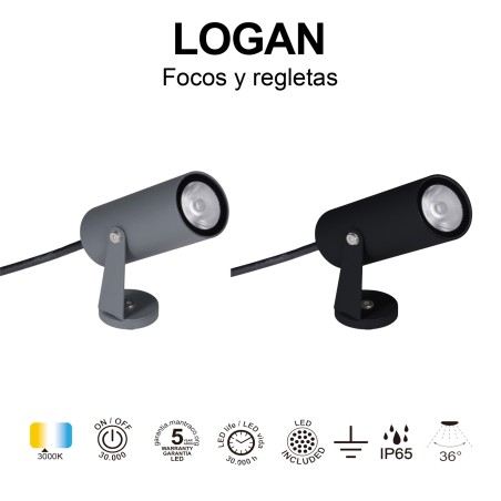 Foco de exterior LED Logan IP65 (6W)