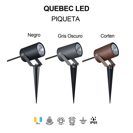 Foco con piqueta LED Quebec IP65 (10W)