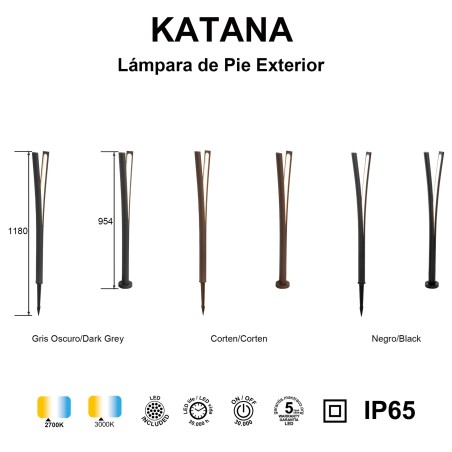 Baliza de exterior LED Katana IP65 (15W)