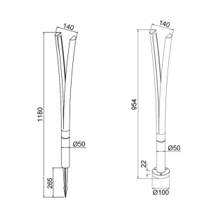 Baliza de exterior LED Katana IP65 (15W)