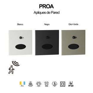 Aplique bañador de pared LED Proa Sensor (3W)