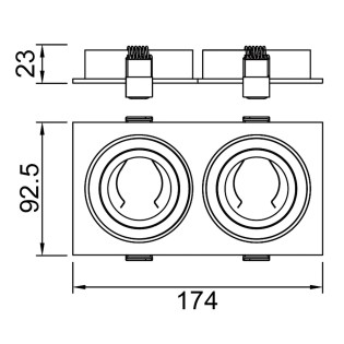Empotrable de techo Básico GU10 (2 luces)