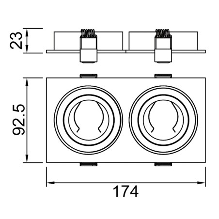 Empotrable de techo Básico GU10 (2 luces)