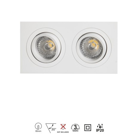Empotrable de techo Básico GU10 (2 luces)