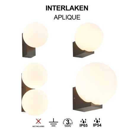 Aplique de pared de exterior Interlaken IP65