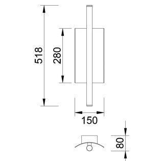 Aplique de pared LED Vela Metal CCT Dim (10W)