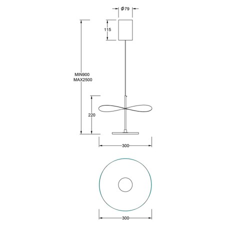 Lámpara de techo LED Abisal CCT Dim (12W)