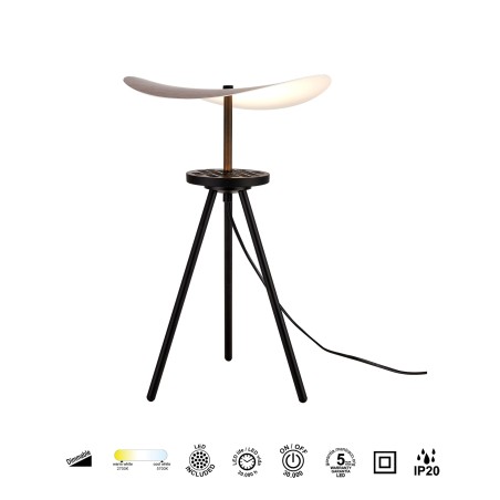 Lámpara de mesa trípode LED Abisal S CCT Dim (12W)