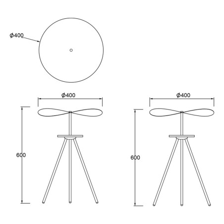 Lámpara de mesa trípode LED Abisal M CCT Dim (12W)