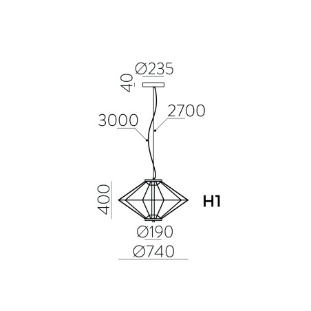 Lampara colgante LED Totem (7W)