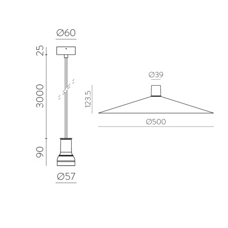 Lampara colgante Duo 50