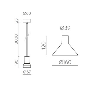 Lampara colgante Duo 16