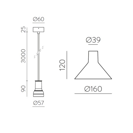 Lampara colgante Duo 16
