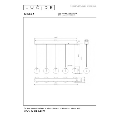 Lámpara de techo LED Gisela Dim (5x4W)