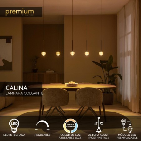 Lámpara colgante LED Calina Ámbar II CCT DIM (5x8.2W)