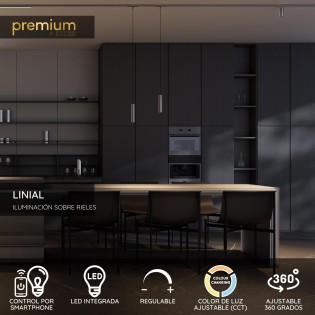 Foco LED carril monofásico Bix Linial Smart 48V. (8W)