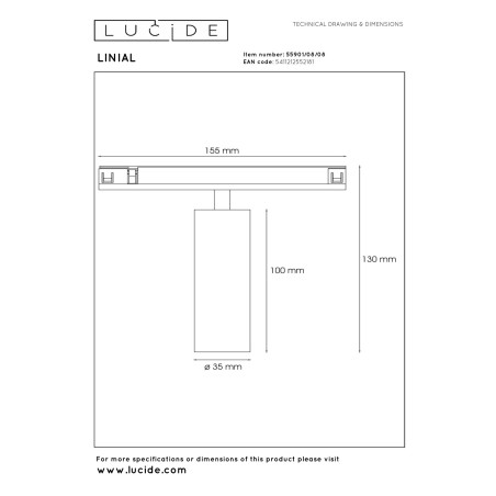 Foco LED carril monofásico Bix Linial Smart 48V. (8W)