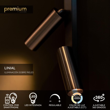 Foco LED carril monofásico Bixx Linial Smart 48V. (2x8W)
