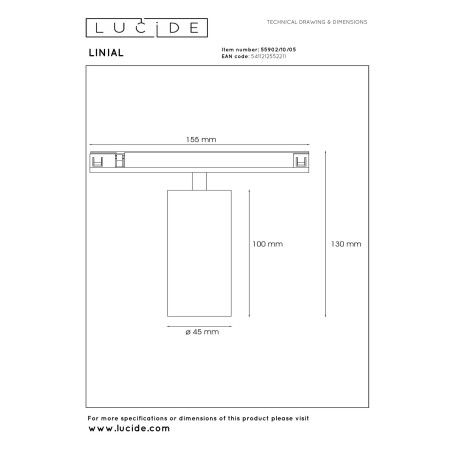 Foco LED carril Mox Linial Smart 48V. (10W)