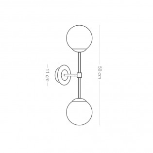 Aplique de pared Merasi Negro-Oro (2 luces)