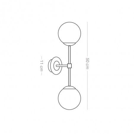 Aplique de pared Merasi Negro-Oro (2 luces)