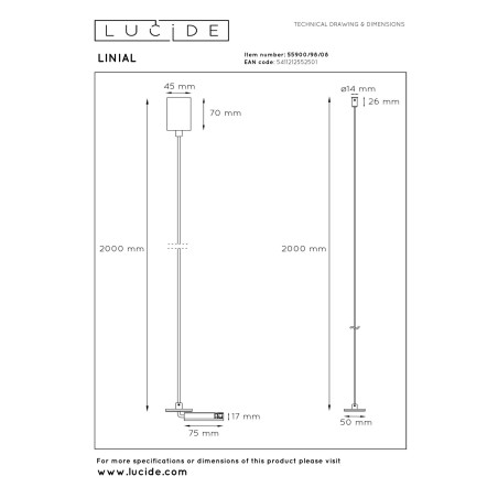 Accesorio colgante para carril Linial Cromo negro