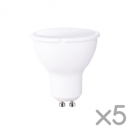 Pack 5 bombillas LED GU10 6W (luz fría)