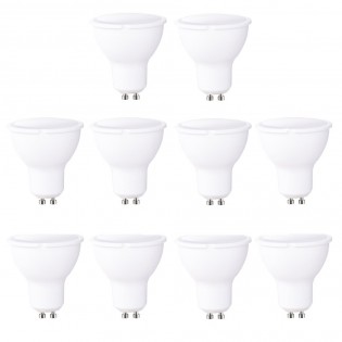 Pack 10 bombillas LED GU10 8W (luz cálida)