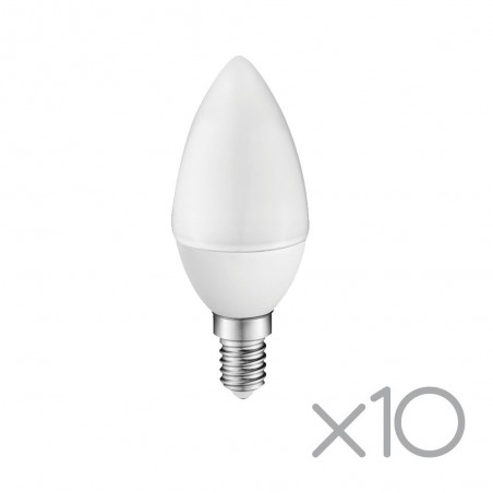 Pack 10 x Bombilla LED A2BC Vela E14 6W (luz neutra)