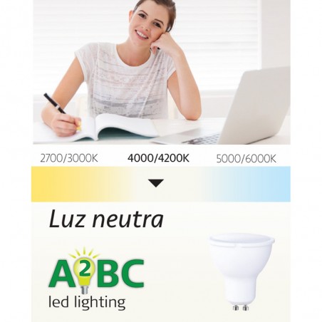 Pack 10 x Bombilla LED A2BC Vela E14 6W (luz neutra)