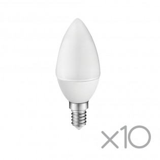 Pack 10 x Bombilla LED A2BC Vela E14 6W (luz fría)